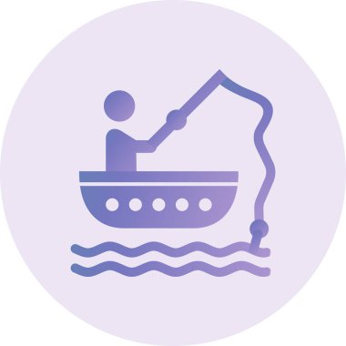 Balık tutmak. Web simgesi basit illüstrasyon