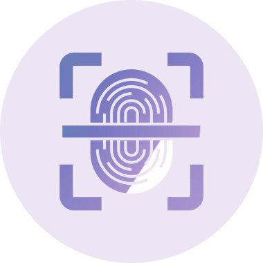 Parmak izi Tarayıcı Vektör Kabartma Simgesi Tasarımı 