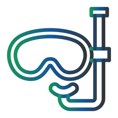 Dalış maskesi ikon vektörü. Dalgıç işareti var. izole edilmiş sınır sembolü çizimi 