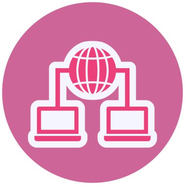 Bağlı Vektör Şekil Simgesi Tasarımı 