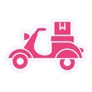 Teslimat scooter. Basit resimleme