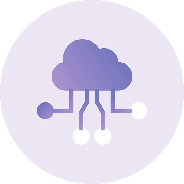 Cloud Computing Simple Illustration — Stock Vector