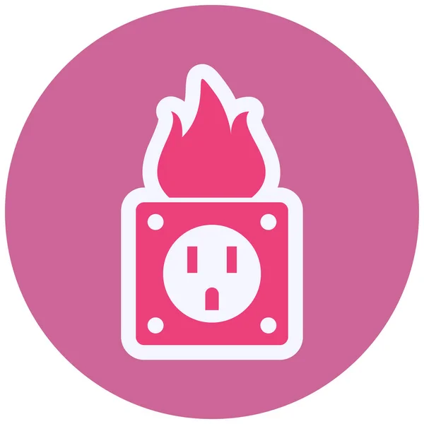 Fire Electricity Vector Glyph Icon Design — Stockvector