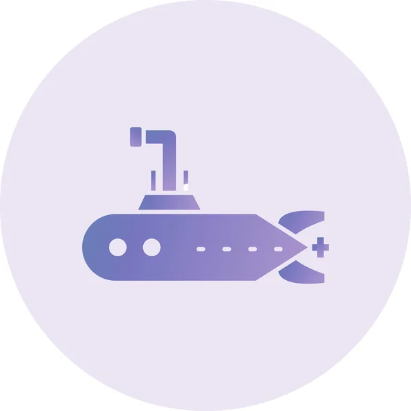 Submarine Web Icon Vector Illustration — Stock Vector