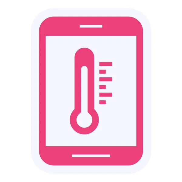 Termômetro App Vector Glyph Icon Design —  Vetores de Stock