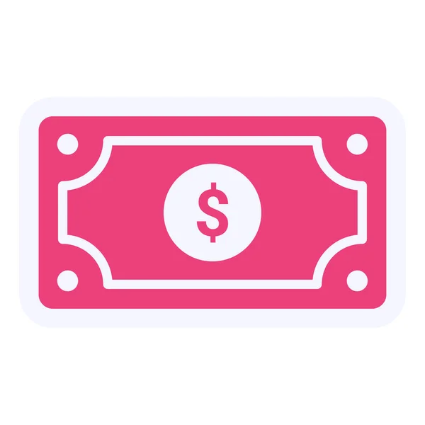 Money Banknote Flat Illustration Icon — Stock Vector