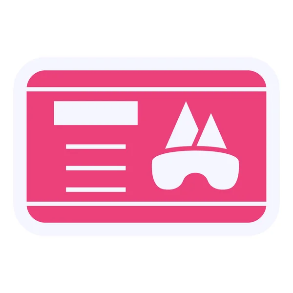 Ski Pass Vector Glyph Icon Design — стоковый вектор