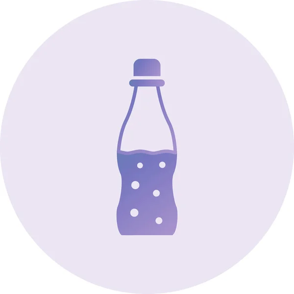 Una Botella Icono Web Ilustración Simple — Vector de stock