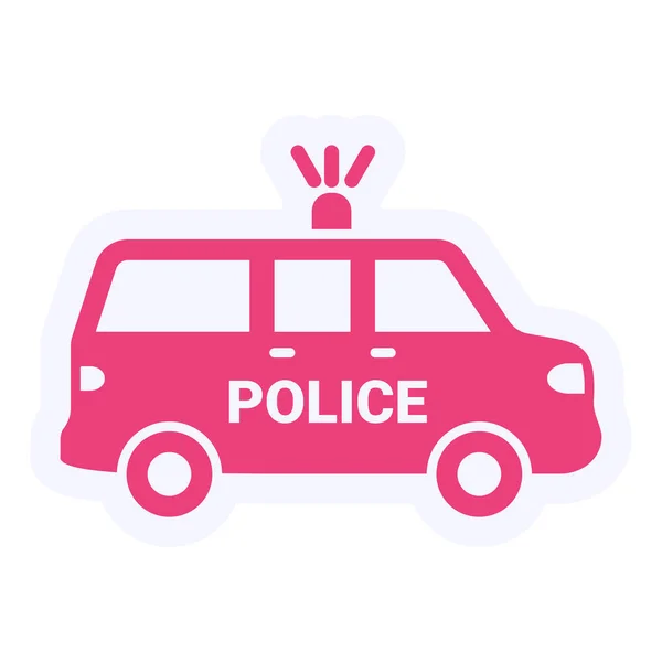 Coche Policía Icono Vector Ilustración — Vector de stock