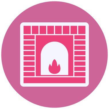 Şömine. Web simgesi basit illüstrasyon