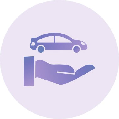 araba sigortası ikonu vektör illüstrasyonu