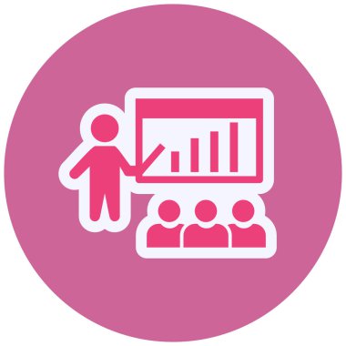 İş sunumu. Web simgesi basit illüstrasyon