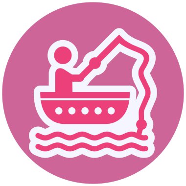 Balık tutmak. Web simgesi basit illüstrasyon