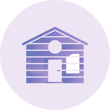 Ahşap ev simgesinin vektör illüstrasyonu