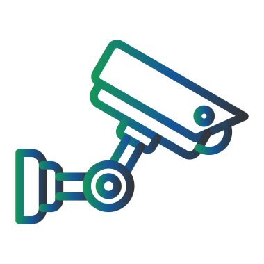 Güvenlik kamerası ikon vektörü. İnce çizgi işareti. izole edilmiş sınır sembolü çizimi