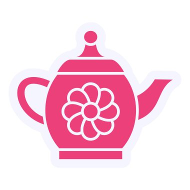 Çaydanlık. Web simgesi basit tasarım