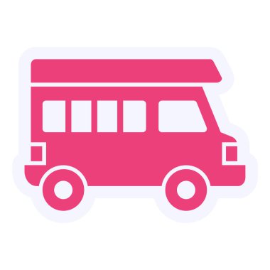 Camper Van Vector Glyph Icon Design