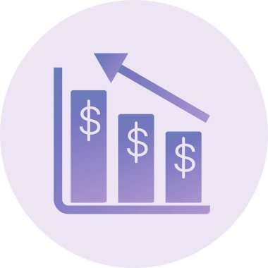 dollar sign icon, vector illustration. Profit