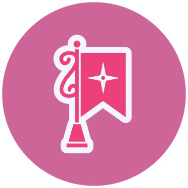 Bir bayrak simgesinin vektör illüstrasyonu