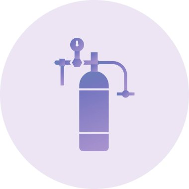 Oksijen Tankı Vektör Kabartma Simgesi Tasarımı 