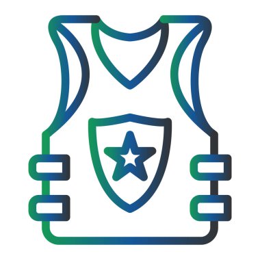 Kurşun geçirmez yelek. Web simgesi basit illüstrasyon