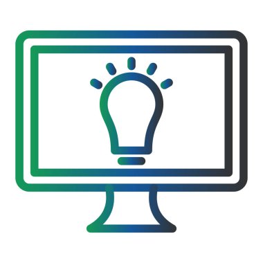 computer monitor with bulb icon. vector illustration. Innovation