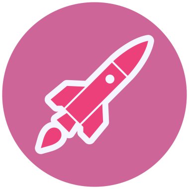 Ballistic rocket icon, vector illustration