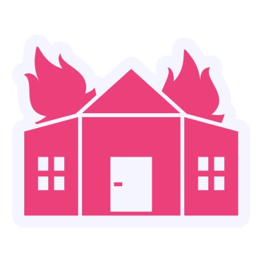 Ateş Evi Vektörü Kabartma Simgesi Tasarımı 