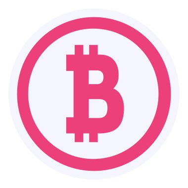 Bitcoin icon, simple web illustration  