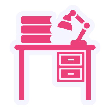 Study Table web icon vector illustration