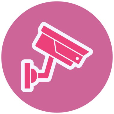 Güvenlik kamerası ikon vektörü. İnce çizgi işareti. izole edilmiş sınır sembolü çizimi