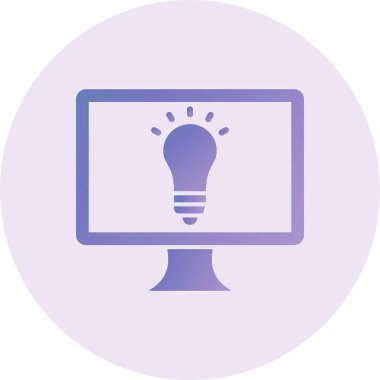 computer monitor with bulb icon. vector illustration. Innovation