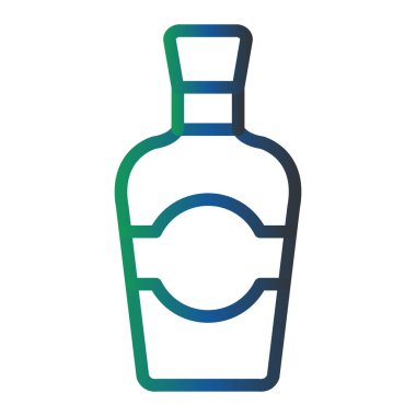 Şişe ikonu vektörü. İnce çizgi işareti. izole edilmiş sınır sembolü çizimi