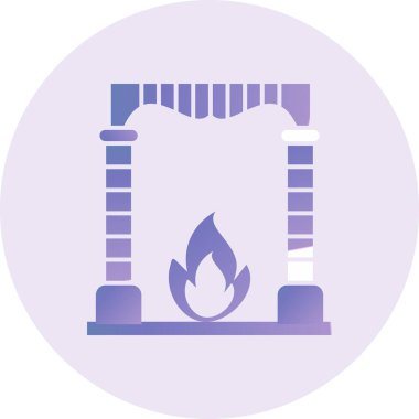 Fireplace web icon vector illustration