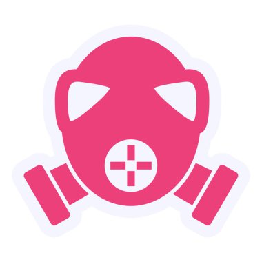 Ateş Maskesi Vektörü Kabartma Simgesi Tasarımı 