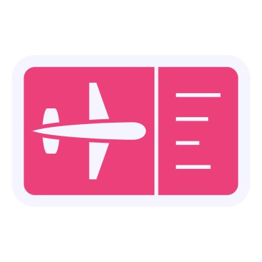 Uçak Biletleri ikon vektör illüstrasyonu