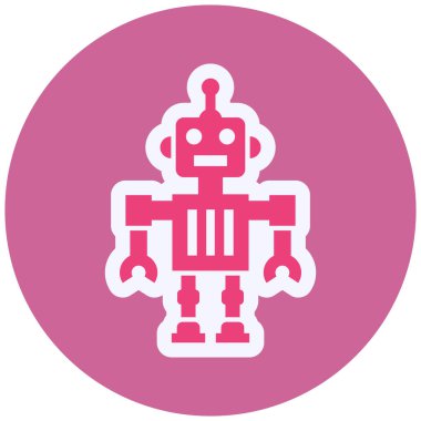 Robot Vektör Şekil Simgesi Tasarımı