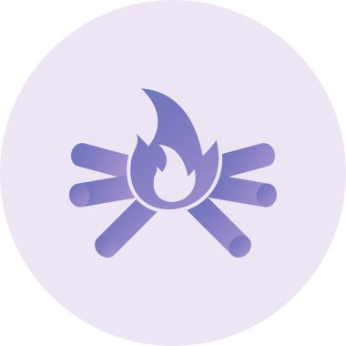 Bir ateş simgesinin vektör illüstrasyonu 