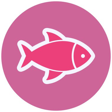 Balık Vektörü Kabartma Simgesi Tasarımı 