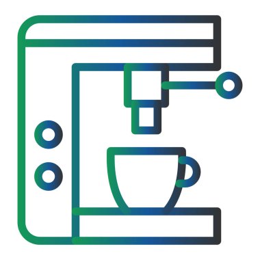 Kahve makinesi. Web simgesi basit illüstrasyon