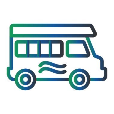 Camper Van Vector Glyph Icon Design