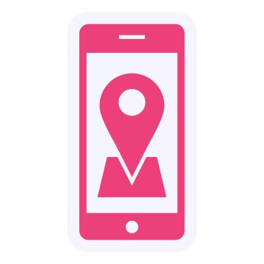 mobile application location, gps icon, web illustration