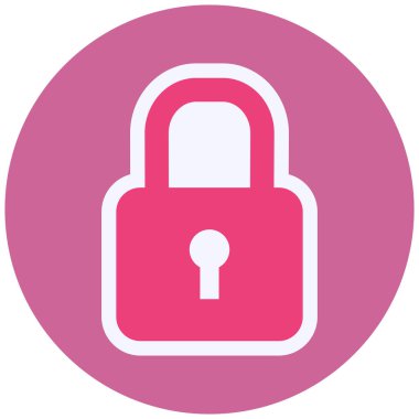 Asma kilit. Web simgesi basit illüstrasyon