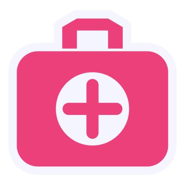 İlk Yardım Kiti Vektör Kabartma Simgesi Tasarımı 