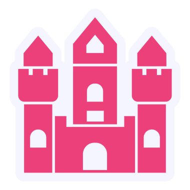 Şato. Web simgesi basit illüstrasyon