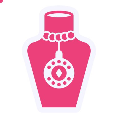 Kolye Vektör Kabartma Simgesi Tasarımı 