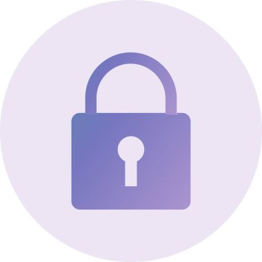 Asma kilit. Web simgesi basit illüstrasyon