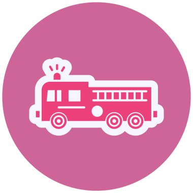 İtfaiye Aracı Vektör Sembol Tasarımı 