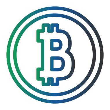 Bitcoin icon, simple web illustration  