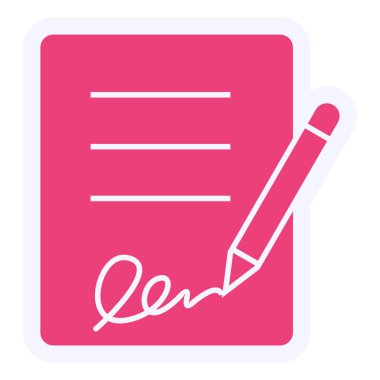 İmzala. Web simgesi vektör illüstrasyonu